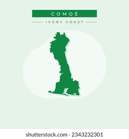 Vector de ilustración vectorial del mapa de Comoé Costa de Marfil