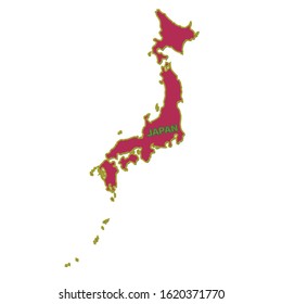Vector illustration map of Japan. Special design for web and applications.