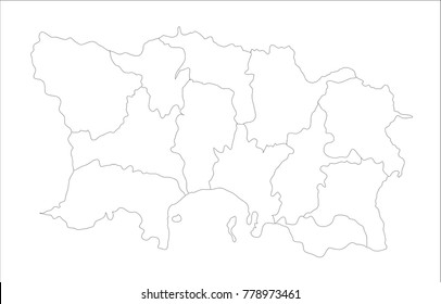 Vector Illustration Map of Jersey in white background for continue.