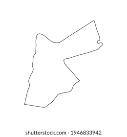 Vektorgrafik der Karte Jordaniens auf weißem Hintergrund