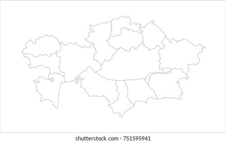 Vector Illustration Map of Kazakhstan in white background for continue.