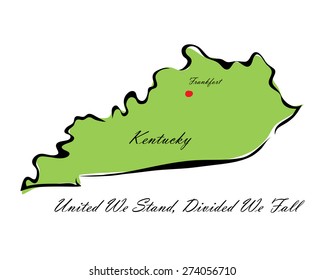 Vector illustration map Kentucky of America isolated on a white background