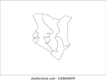 Vector illustration of a map of Kenya, country maps, maps

