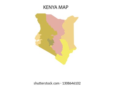 Vector illustration of a map of Kenya, country maps, maps

