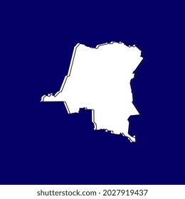 Vector Illustration of the Map of Kinshasa on Blue Background