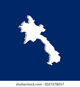 Vektorgrafik der Karte von Laos auf blauem Hintergrund