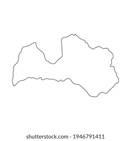 Ilustración vectorial del mapa de Letonia sobre fondo blanco