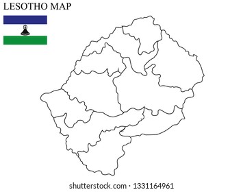 Vector illustration of map of Lesotho
