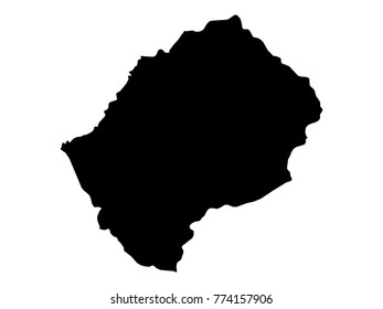 Vector illustration of map of Lesotho