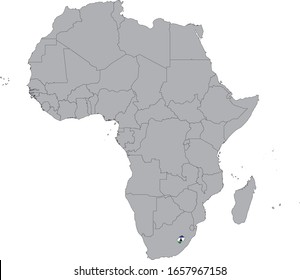 vector illustration of Map of Lesotho with national flag