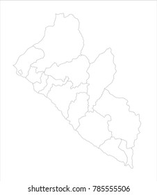 Vector Illustration Map of Liberia in white background for continue, Map Of Liberia Isolated On White Background.