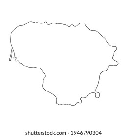 Vector Illustration of the Map of Lithuania on White Background