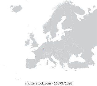 vector illustration of Map of Luxembourg with national flag