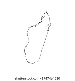 Vector Illustration of the Map of Madagascar on White Background