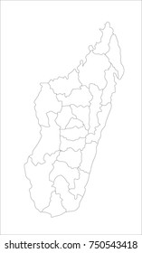 Vector Illustration Map of Madagascar in white background for continue.