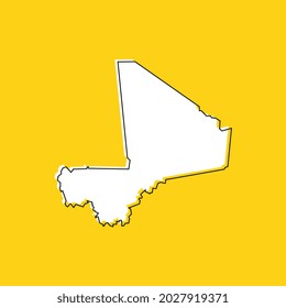 Vector Illustration of the Map of Mali on yellow Background
