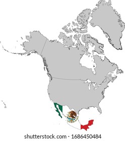 vector illustration of Map of Mexico with national flag