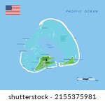 Vector illustration map of Midway Island (Atoll) 