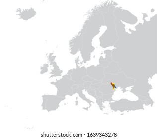vector illustration of Map of Moldova with national flag