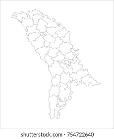 Vector Illustration Map of Moldova in white background for continue.