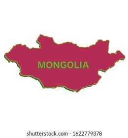 Vector illustration map of Mongolia. Special design for web and applications.