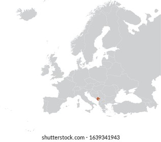 vector illustration of Map of Montenegro with national flag
