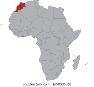 ilustración vectorial del Mapa de Marruecos con bandera nacional