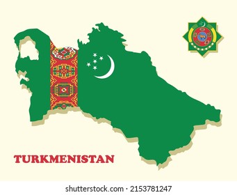 Vektorgrafik mit der Nationalflagge Turkmenistans