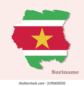 Vector Illustration Map National Flag Suriname Stock Vector (Royalty ...