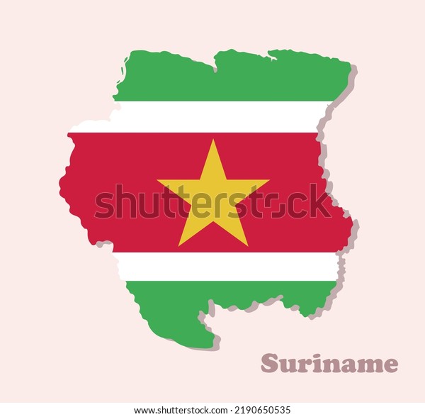 Vector Illustration Map National Flag Suriname Stock Vector (Royalty ...