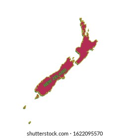 Vector illustration map of New Zeland. Special design for web and applications.