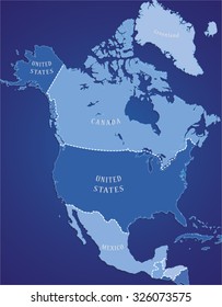 Vector illustration of Map of North America
