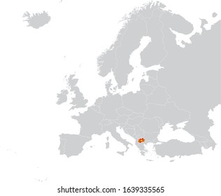 vector illustration of Map of North Macedonia with national flag