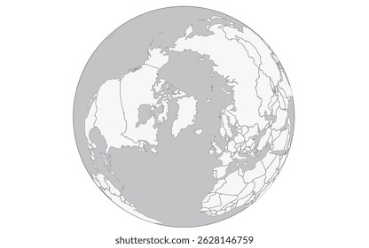 Vector illustration of a map of the Northern Sea Route and a globe image showing the Northern Sea Route