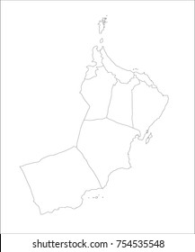 Vector Illustration Map of Oman in white background for continue.