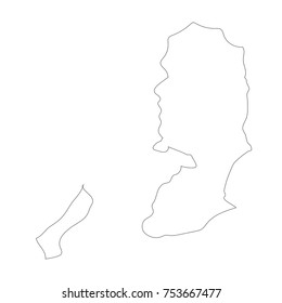 Vector Illustration Map of Palestine in white background for continue.