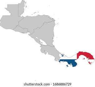 ilustración vectorial del Mapa de Panamá con bandera nacional