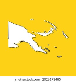 Vector Illustration of the Map of Papua New Guinea on yellow Background