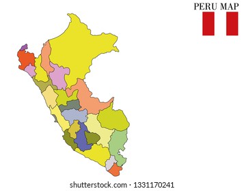 Vector illustration of the map of Peru
