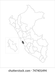 Vector Illustration Map of Peru in white background for continue.