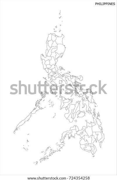 Vector Illustration Map Philippines White Background Stock Vector ...