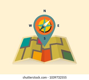   vector illustration Map with a pin digital design   EPS10 
