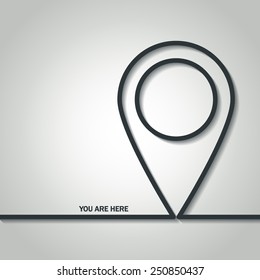 Vector Illustration of Map Pin Icon Outline for Design, Website, Background, Banner. Logo of Navigation symbol silhouette Element Template