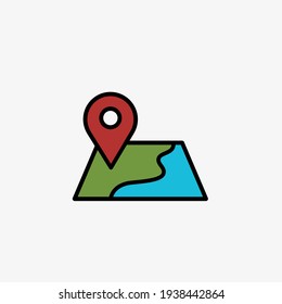 Vector illustration of map pointer icon