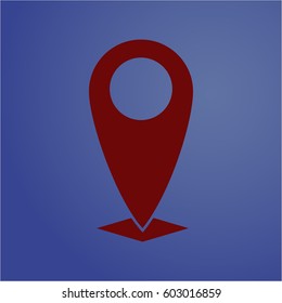 Vector illustration of map pointer icon vector symbol flat eps jpg app web Maroon Color
