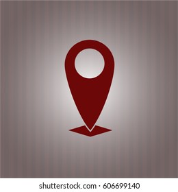 Vector illustration of Map Pointer vector icon in Brown
