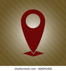Vector Illustration of Map Pointer symbol in maroon Color
