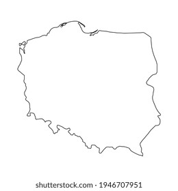 Vector Illustration of the Map of Poland on White Background