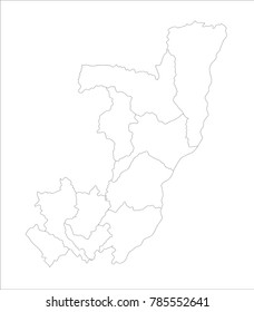 Vector Illustration Map of Republic of the Congo in white background for continue, Map Of Republic of the Congo  Isolated On White Background.