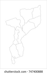 Vector Illustration Map of Republic of Mozambique in white background for continue.